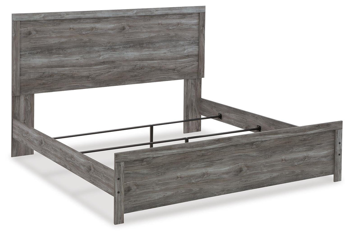 Bronyan King Panel Bed in Dark Gray, angle view