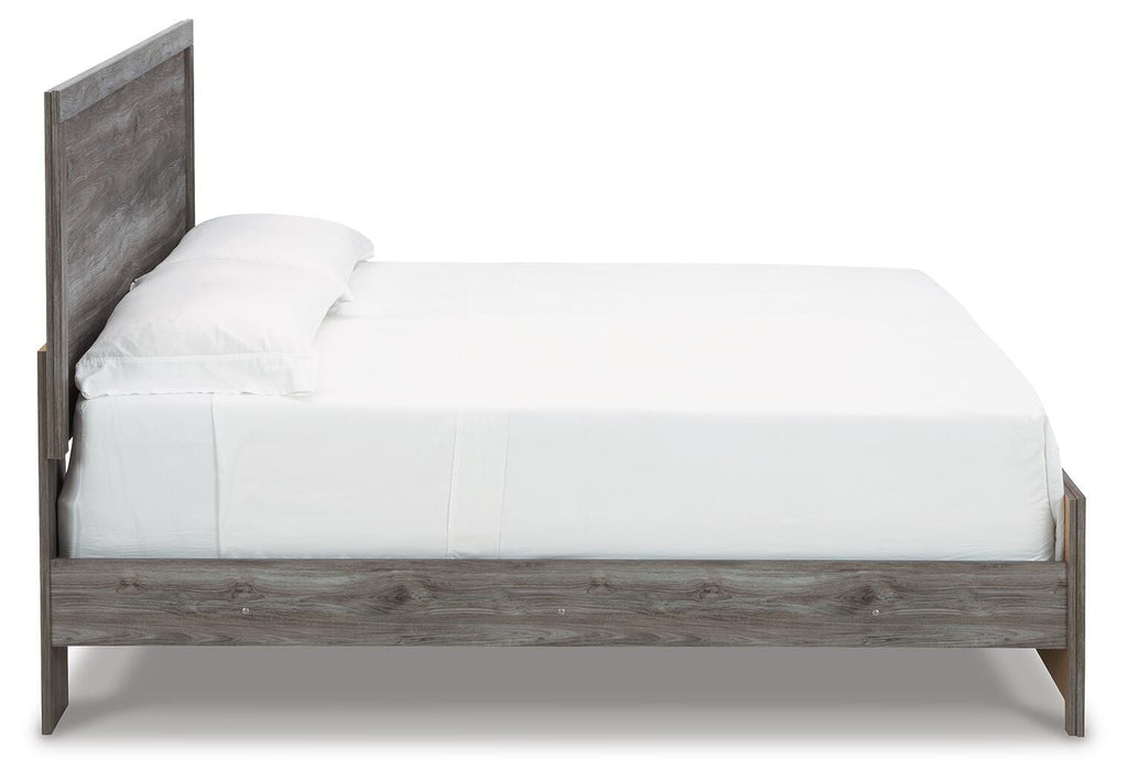 Bronyan King Panel Bed in Dark Gray, side view