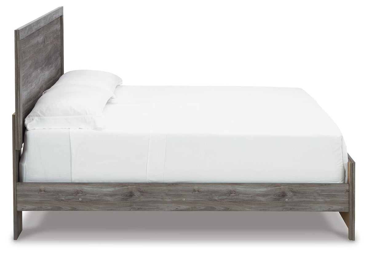 Bronyan King Panel Bed in Dark Gray, side view