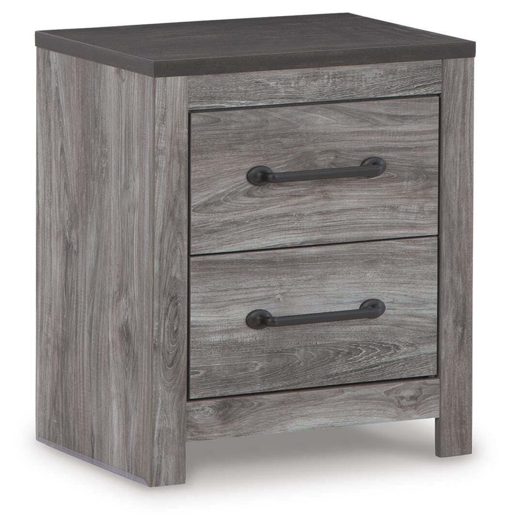 Bronyan Nightstand in Dark Gray, closed view