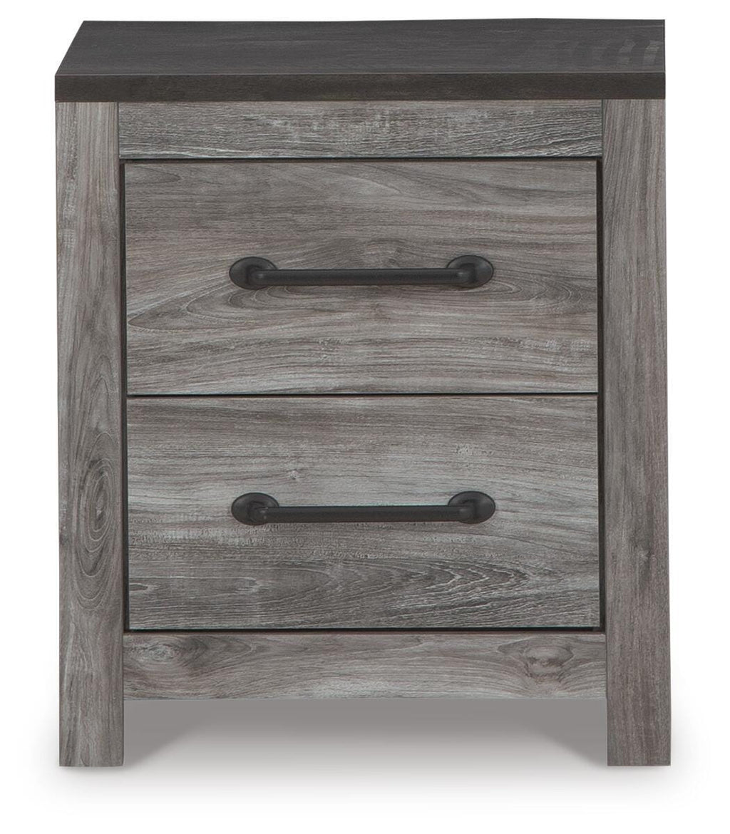 Bronyan Nightstand in Dark Gray, front view