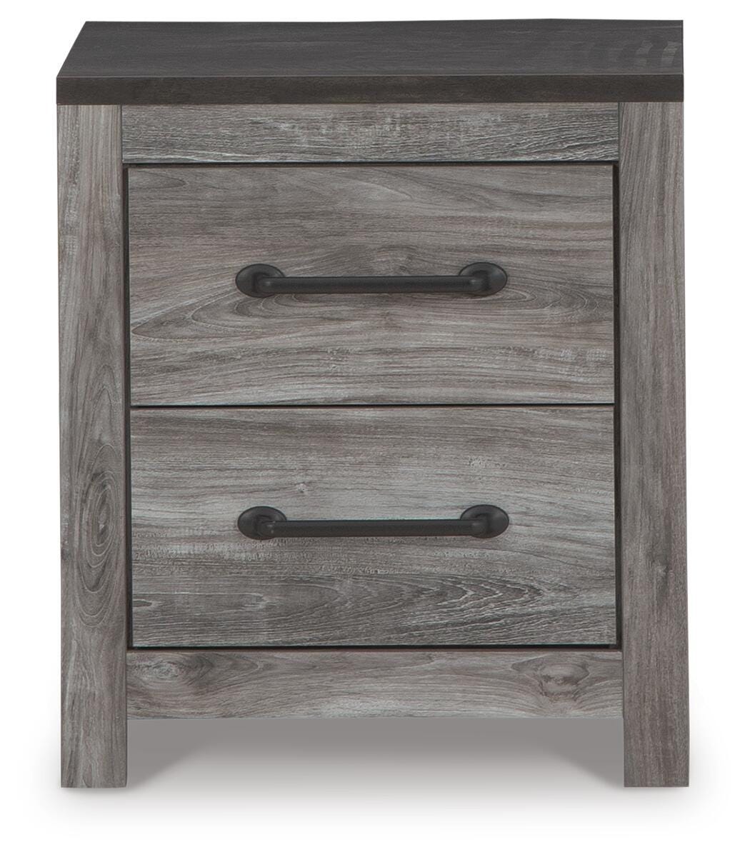 Bronyan Nightstand in Dark Gray, front view