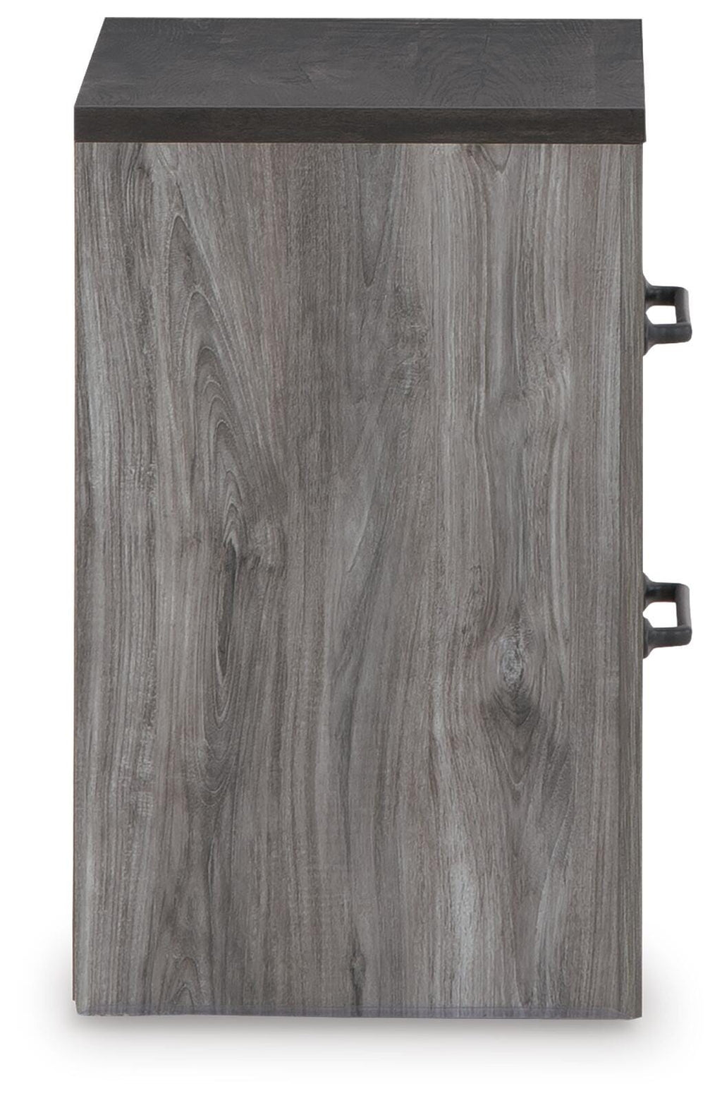 Bronyan Nightstand in Dark Gray, side view