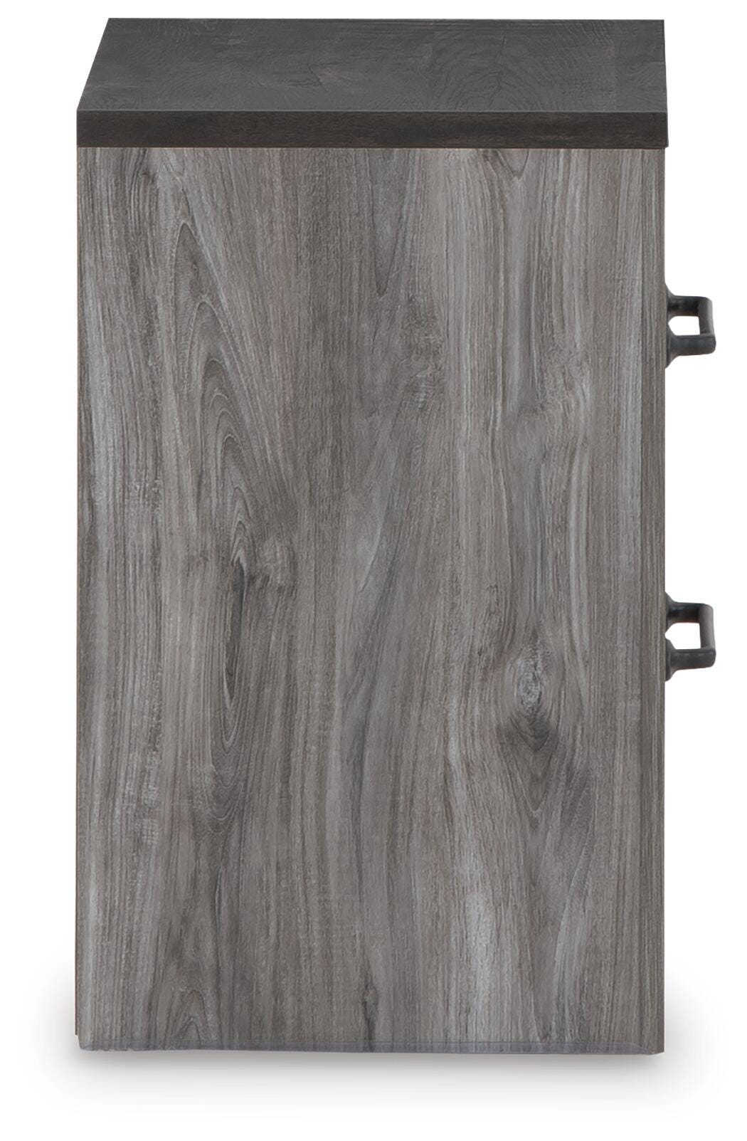 Bronyan Nightstand in Dark Gray, side view