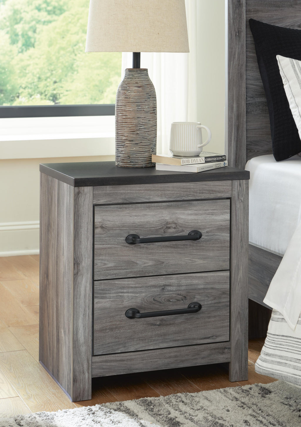 Bronyan Nightstand in Dark Gray, alternate view 3