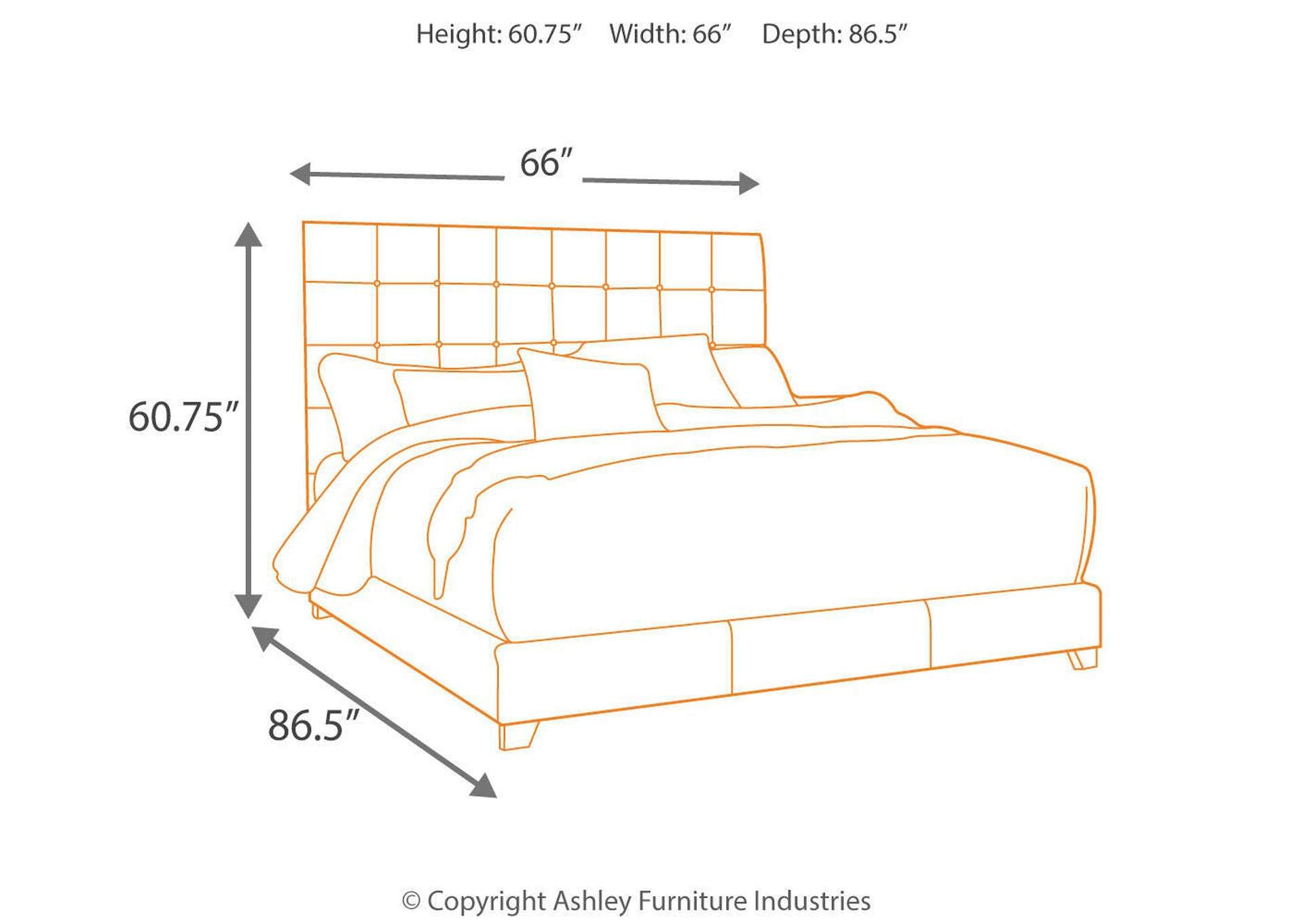 Dolante Queen Upholstered Bed with Mattress dimensions