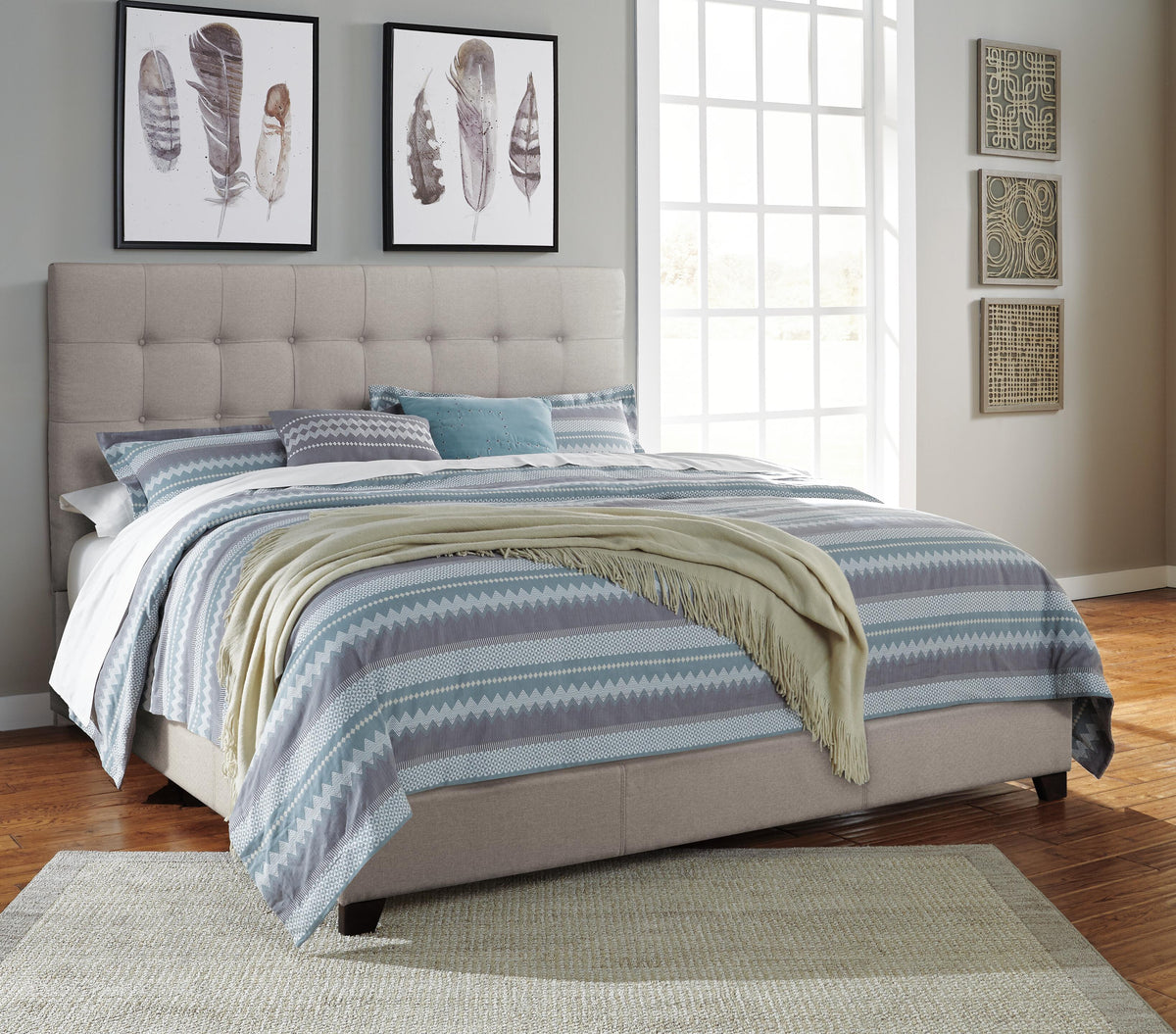 Dolante Queen Upholstered Bed in Beige, alternate view 5