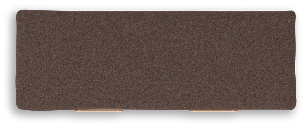 Kinlanni Bedroom Storage Bench in Tan/Brown, top view