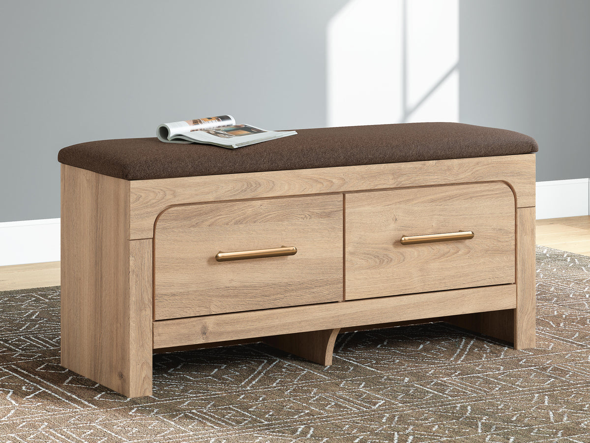 Kinlanni Bedroom Storage Bench in Tan/Brown, alternate view 3