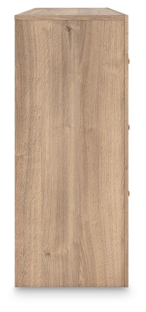 Kinlanni Dresser in Tan, side view