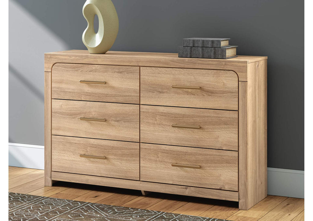 Hollymount Queen Upholstered Platform Bed, Dresser and Chest