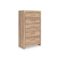Kinlanni Chest of Drawers in Tan, angle view
