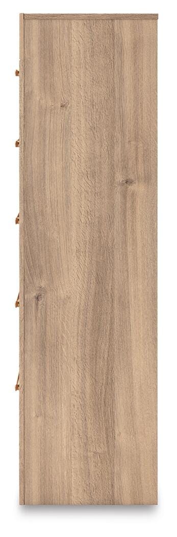 Kinlanni Chest of Drawers in Tan, alternate side view