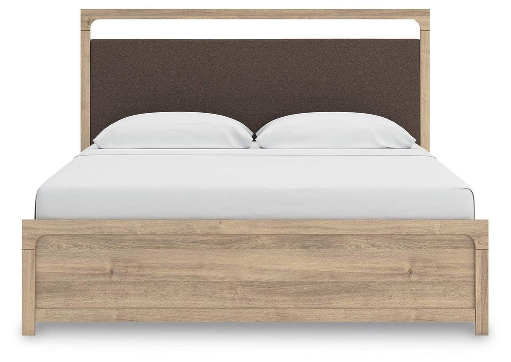 Hollymount King Upholstered Platform Bed, Dresser and Chest