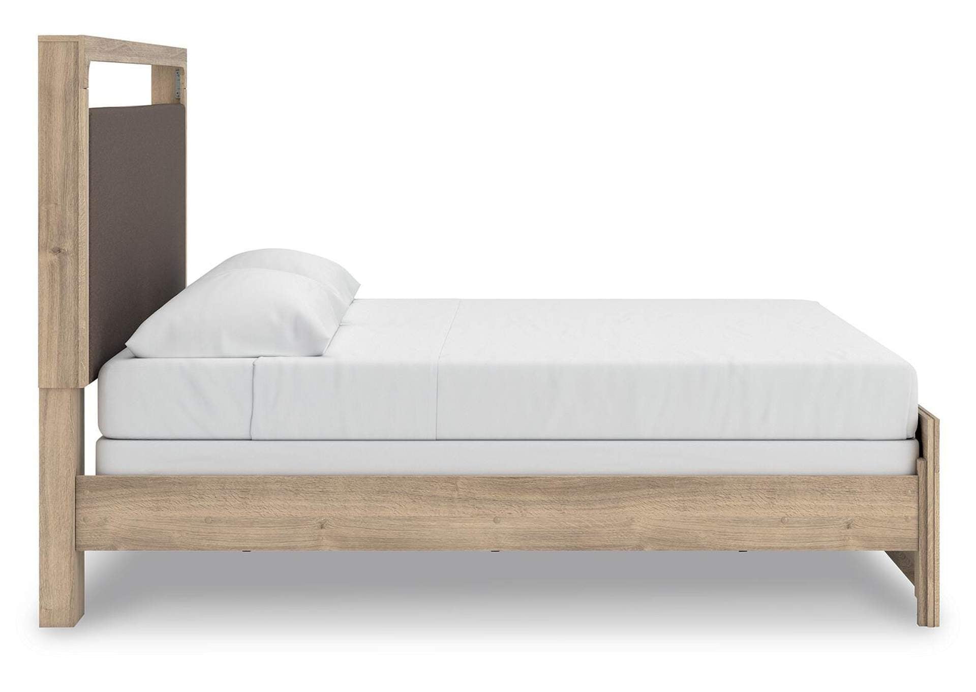 Hollymount King Upholstered Panel Bed, Dresser and Chest side view