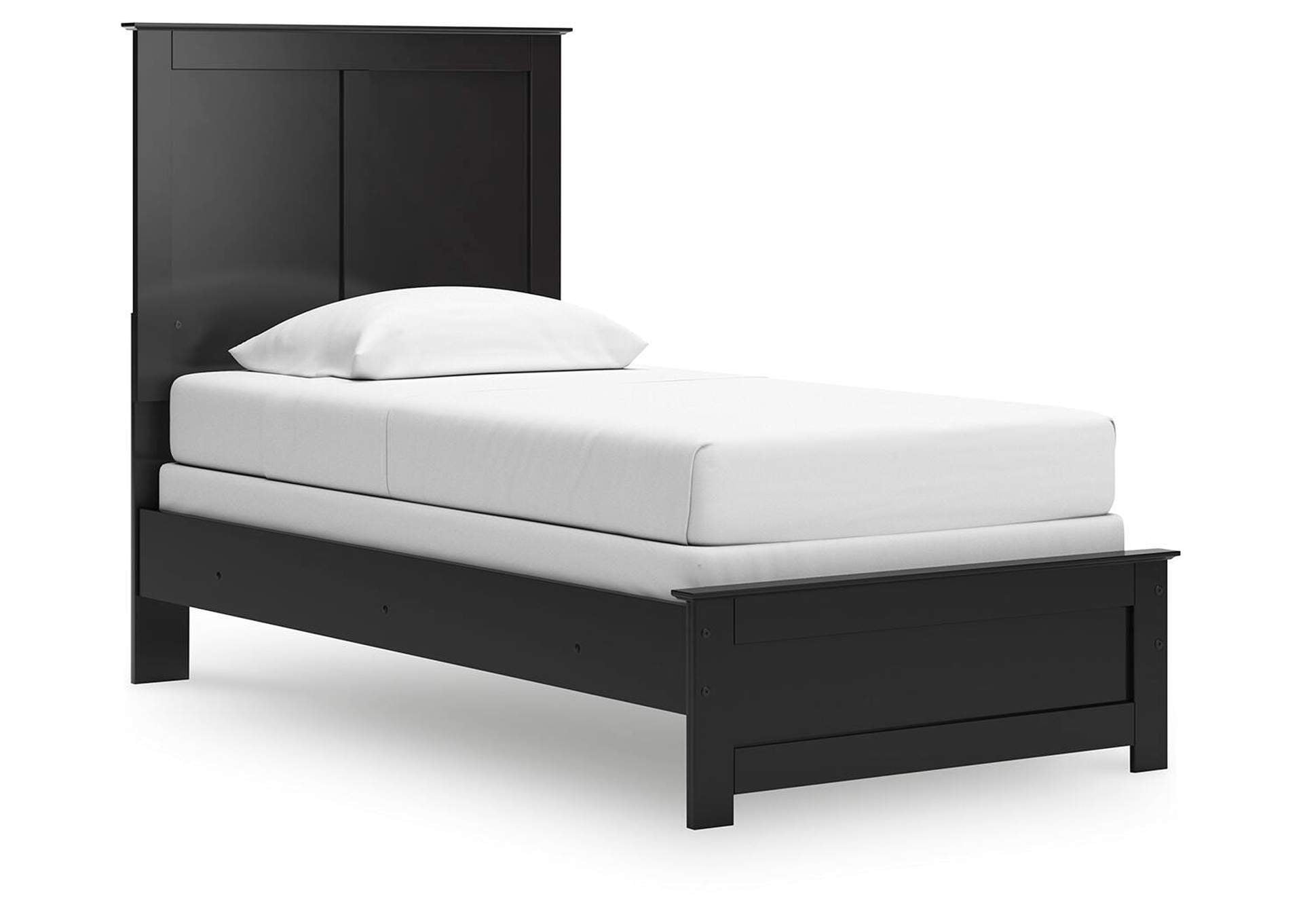 Maribel Twin Panel Bed with Mirrored Dresser, Chest and Nightstand angled view