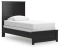 Maribel Twin Panel Bed in Black, angle view