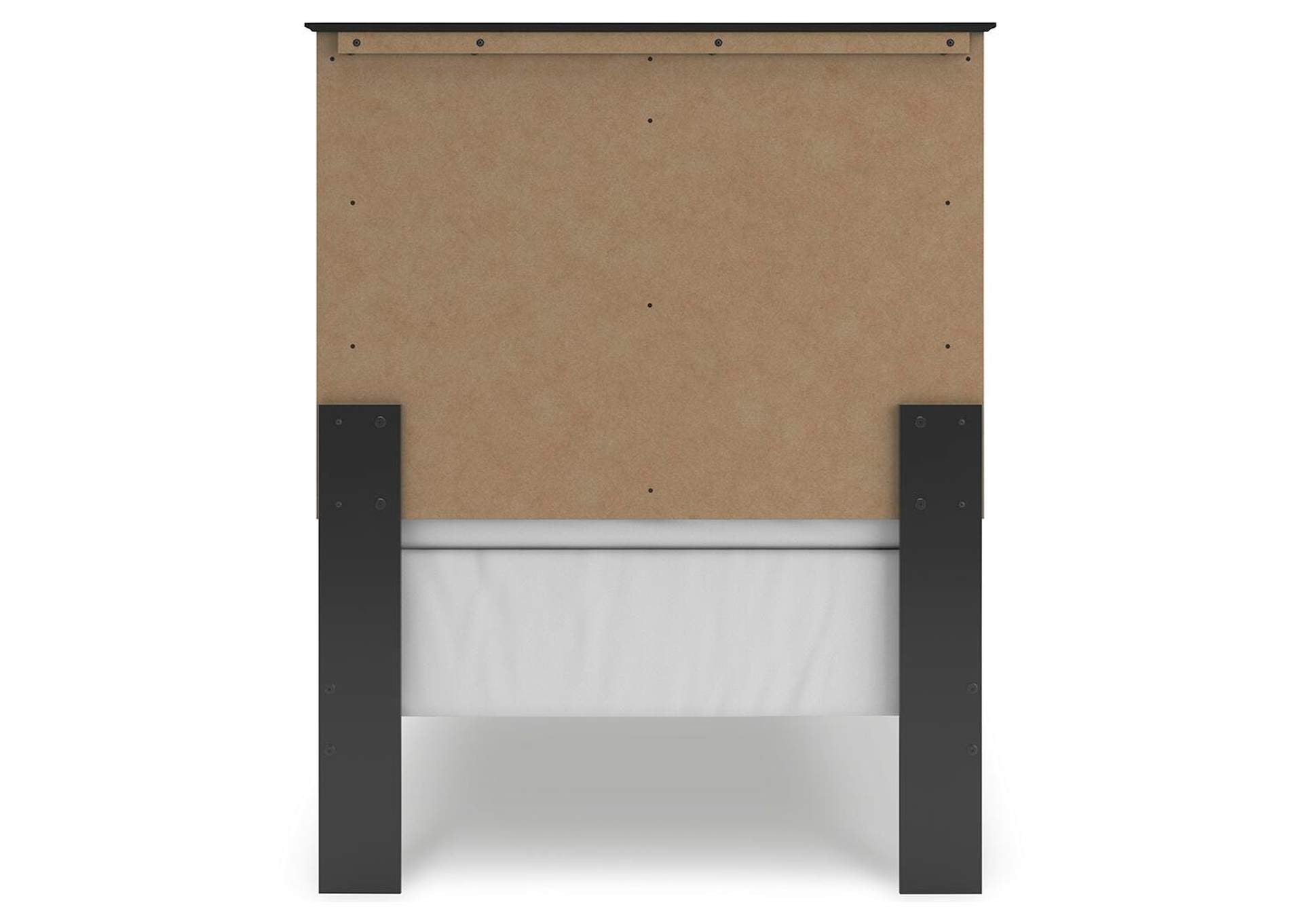 Maribel Twin Panel Bed with Mirrored Dresser and Chest
