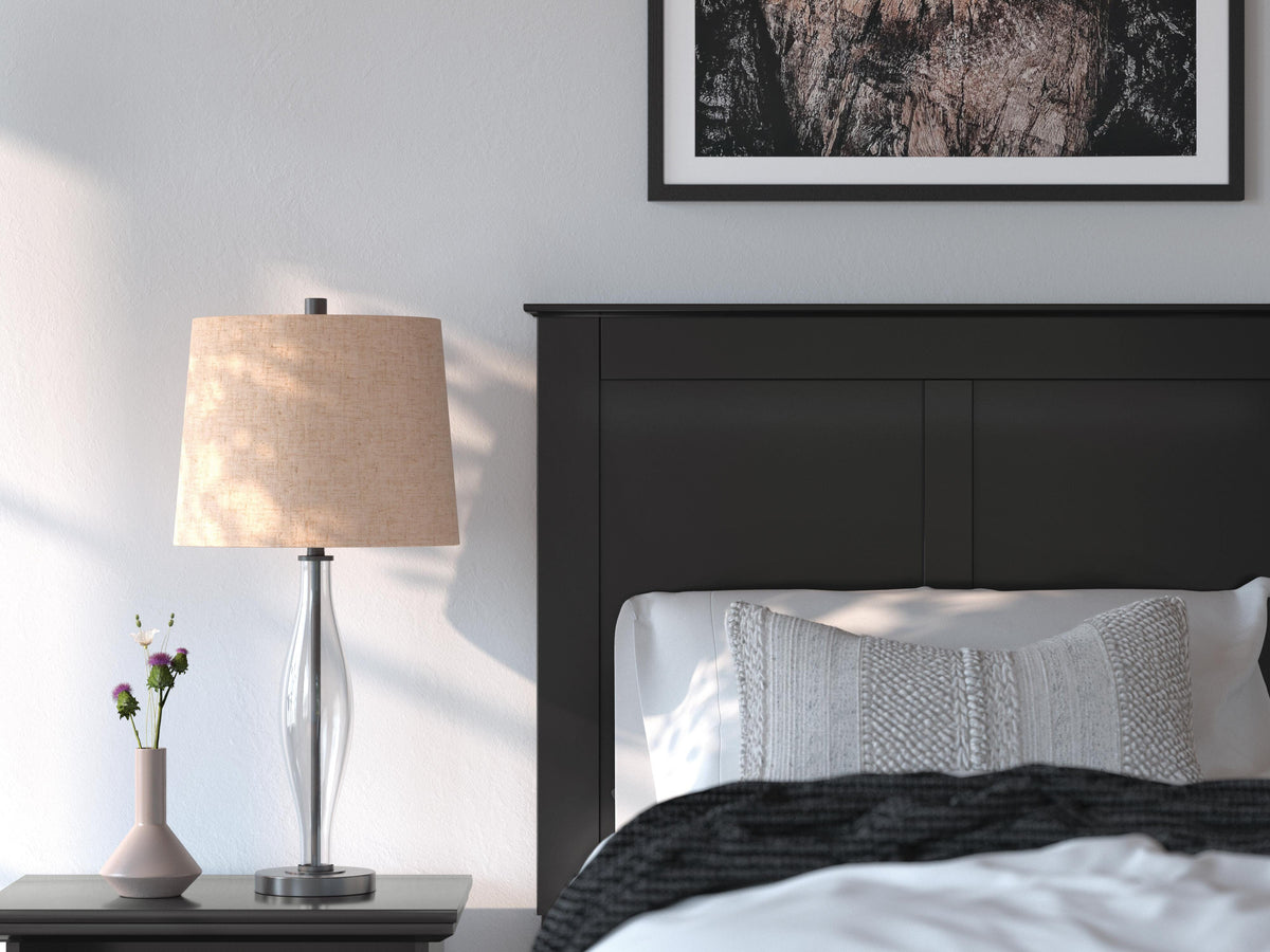Maribel Twin Panel Bed in Black, detail view