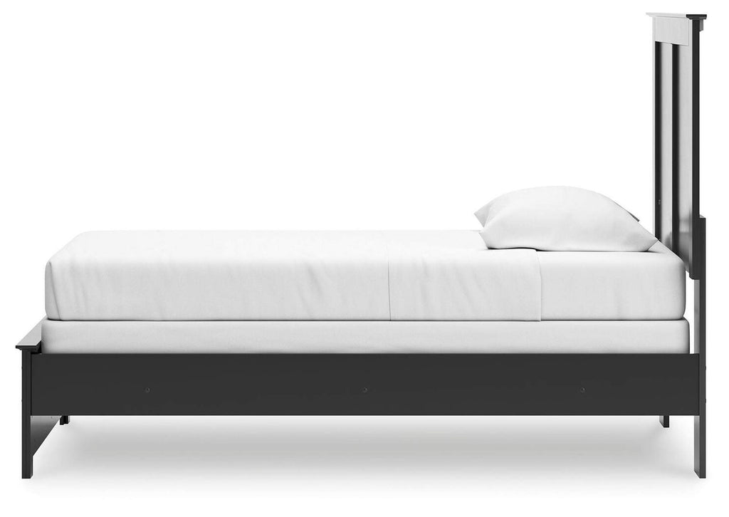 Maribel Twin Panel Bed, Dresser, Mirror, Chest and 2 Nightstands side view
