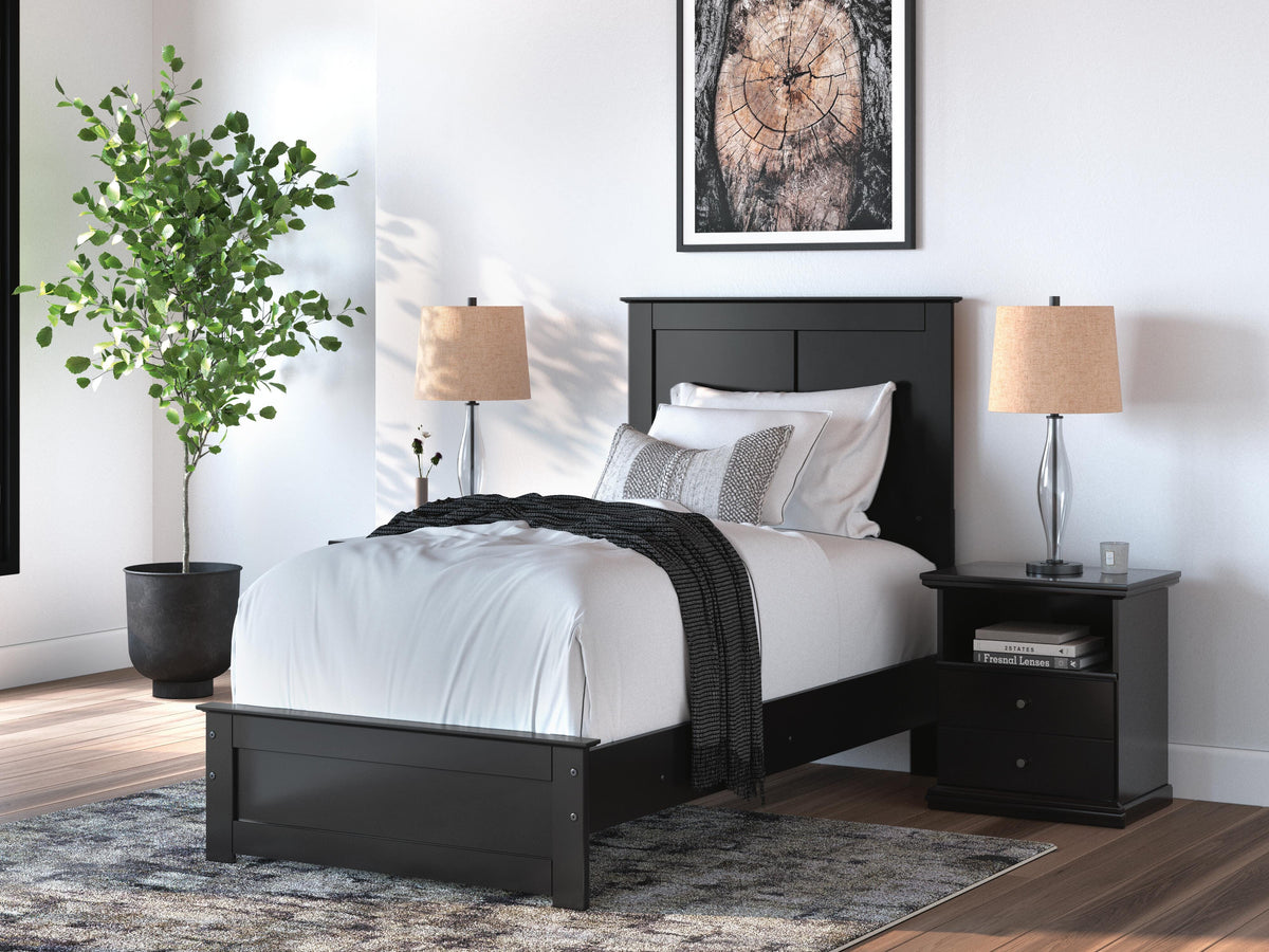 Maribel Twin Panel Bed in Black, alternate view 2