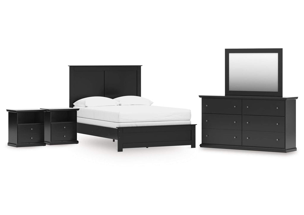 Maribel Full Panel Bed, Dresser, Mirror and 2 Nightstands
