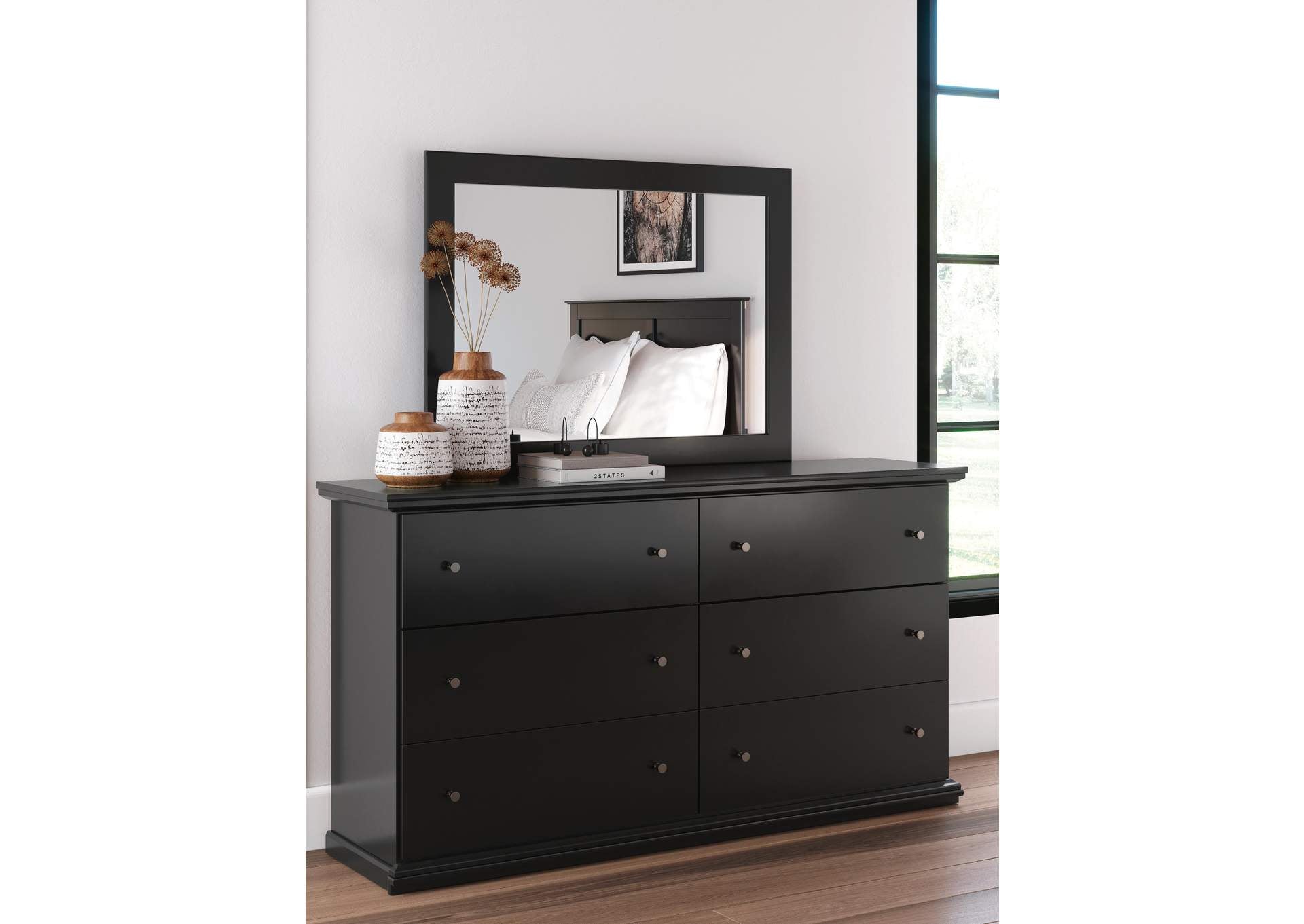 Maribel Queen Panel Bed, Dresser, Mirror and 2 Nightstands