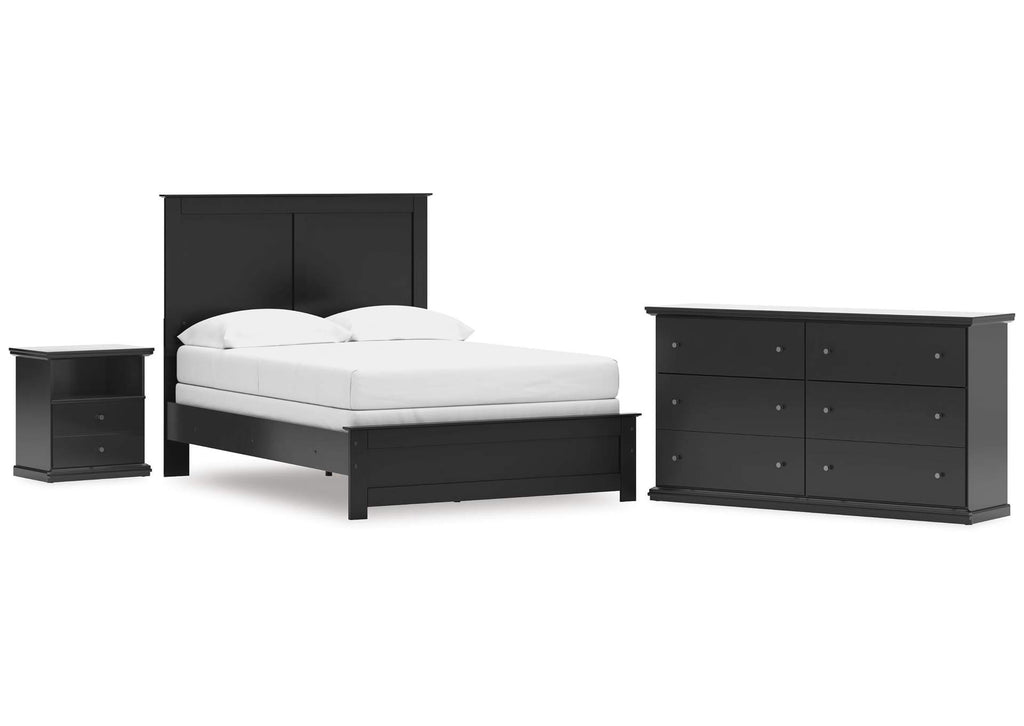 Maribel Full Panel Bed, Dresser and Nightstand