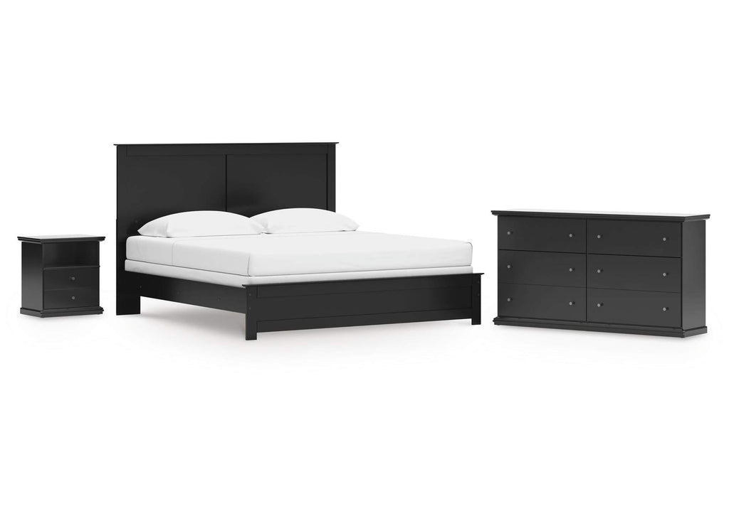 Maribel King Panel Bed, Dresser and Nightstand