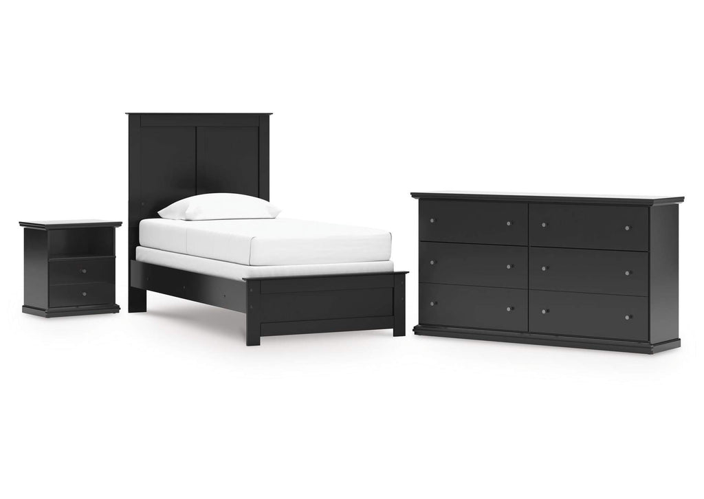 Maribel Twin Panel Bed, Dresser and Nightstand