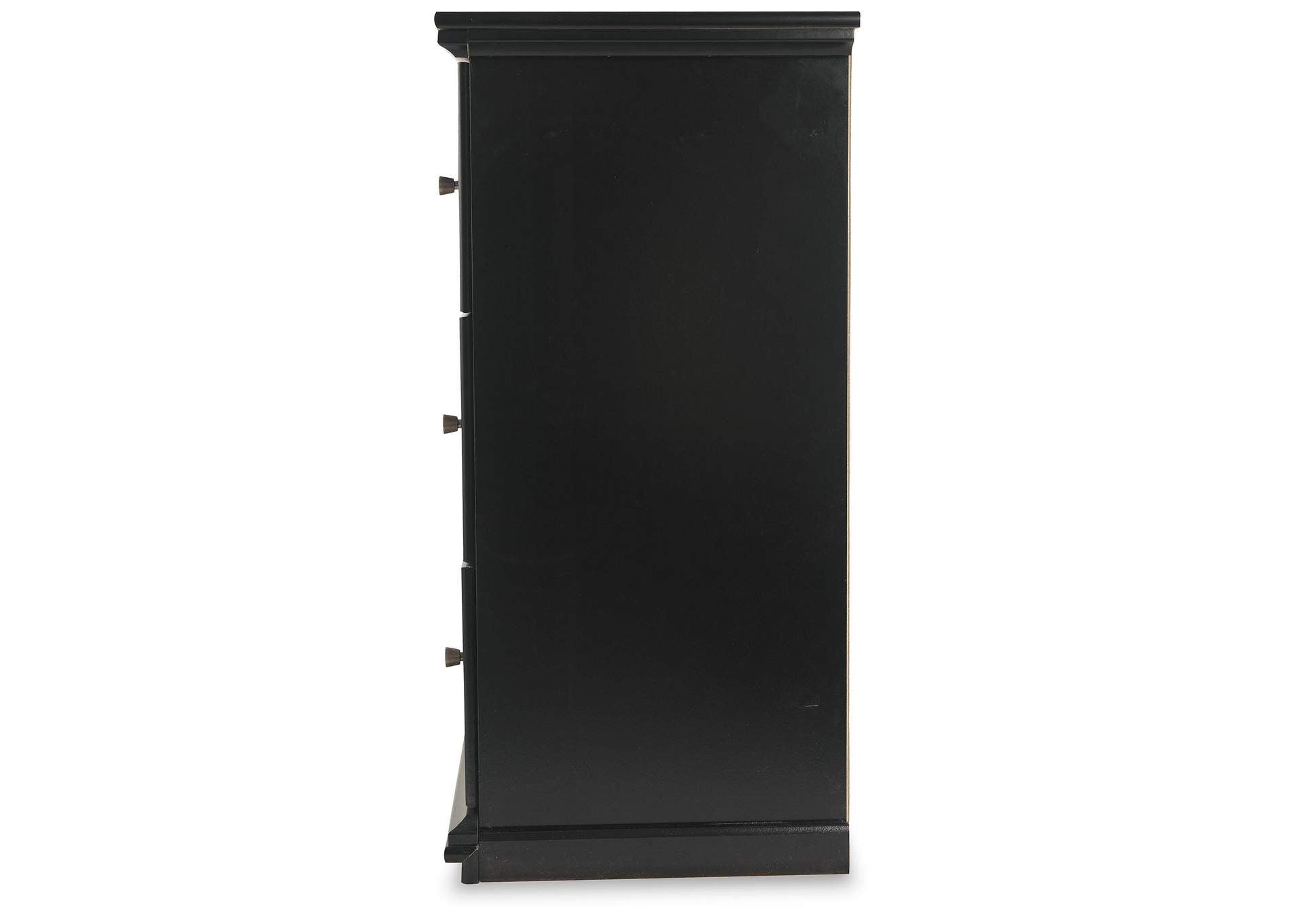 Maribel Full Panel Bed, Dresser and Nightstand side view