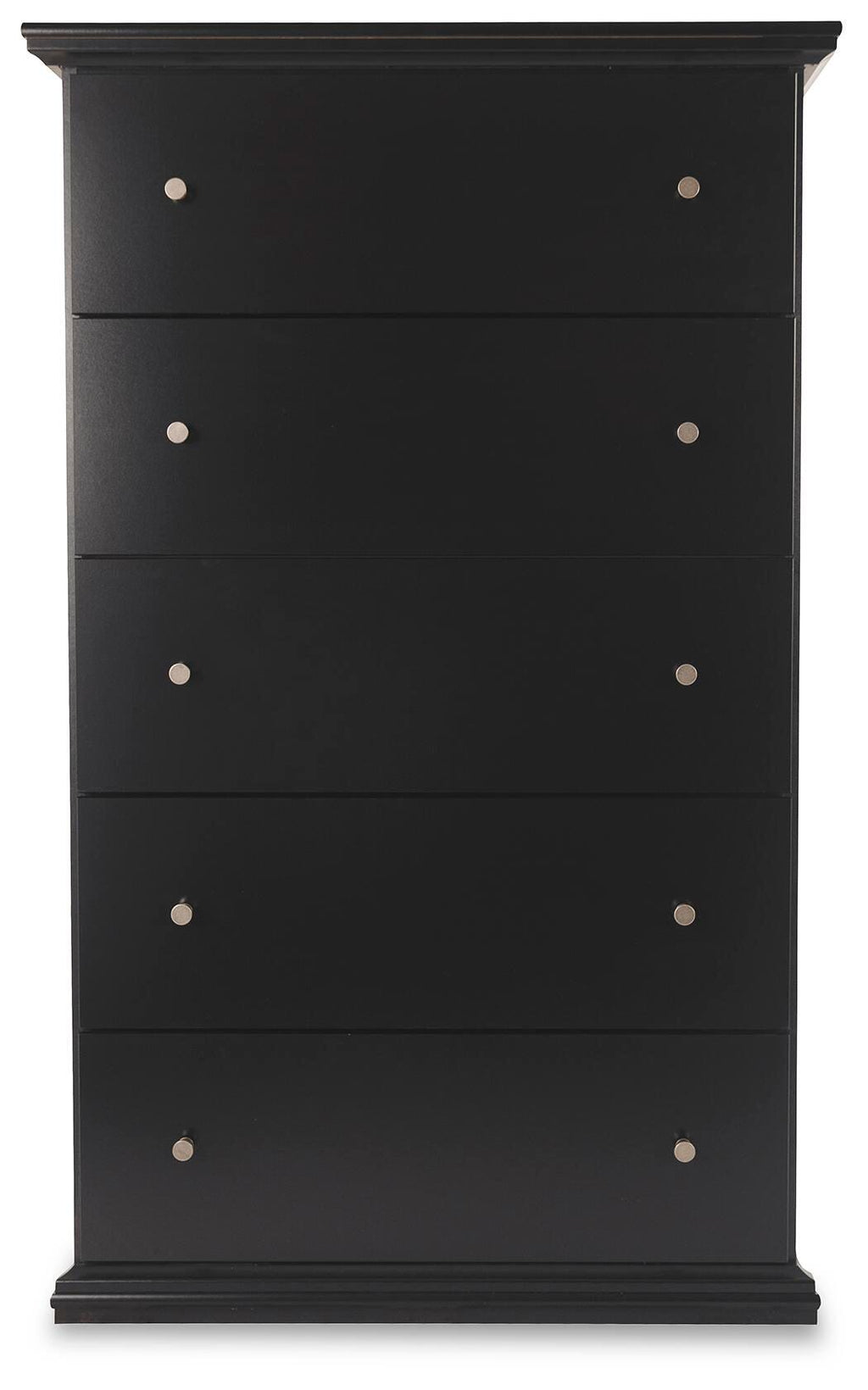 Maribel Chest of Drawers in Black, front view