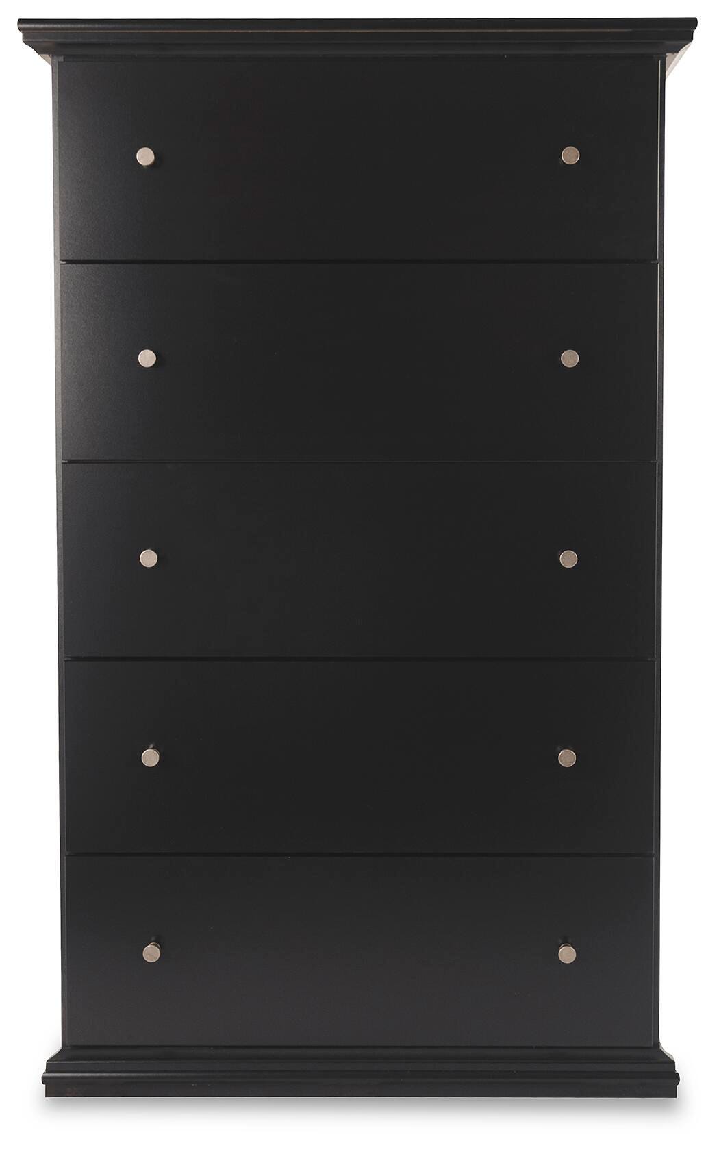 Maribel Chest of Drawers in Black, front view