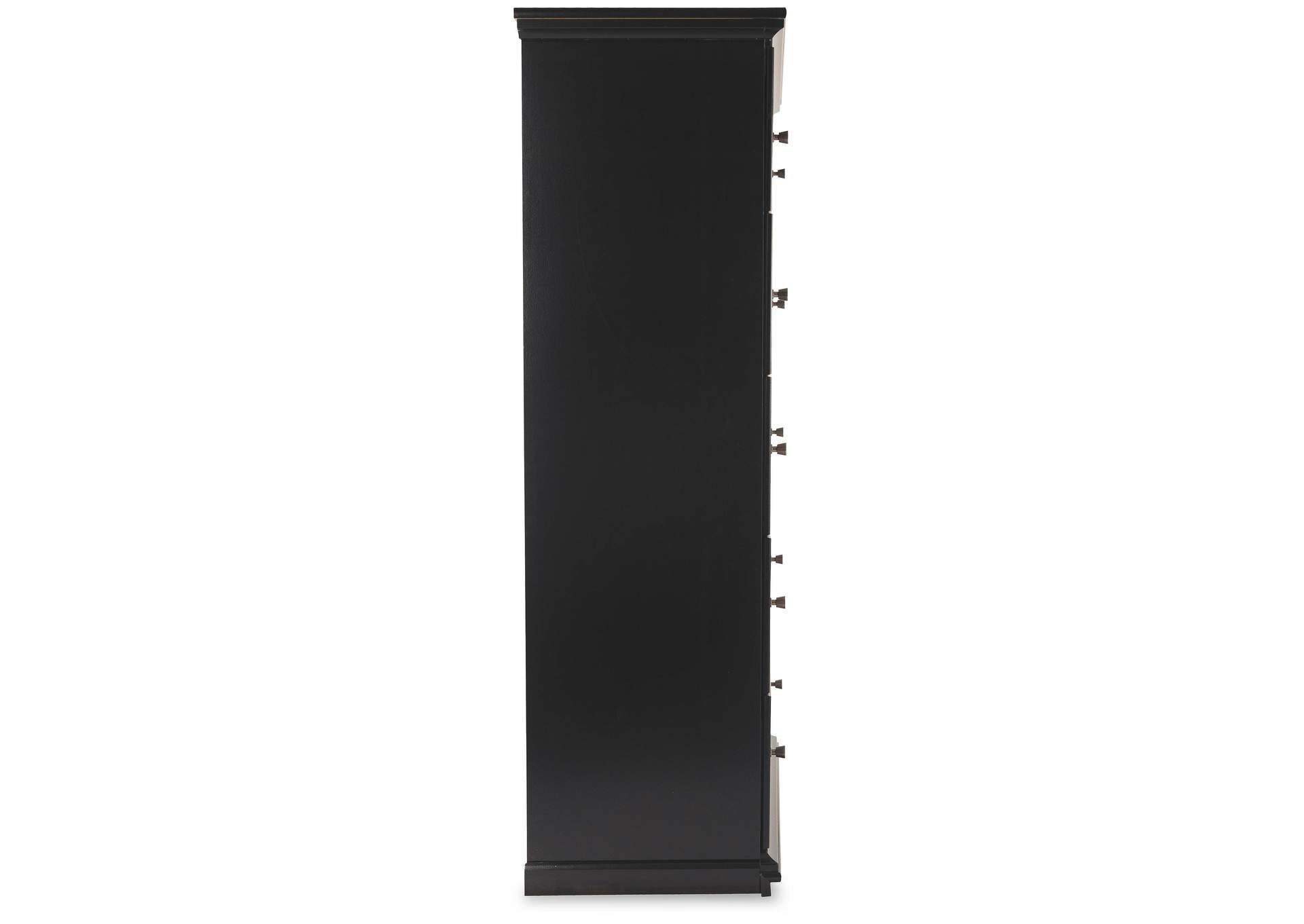 Maribel Full Panel Bed with Mirrored Dresser and Chest side view