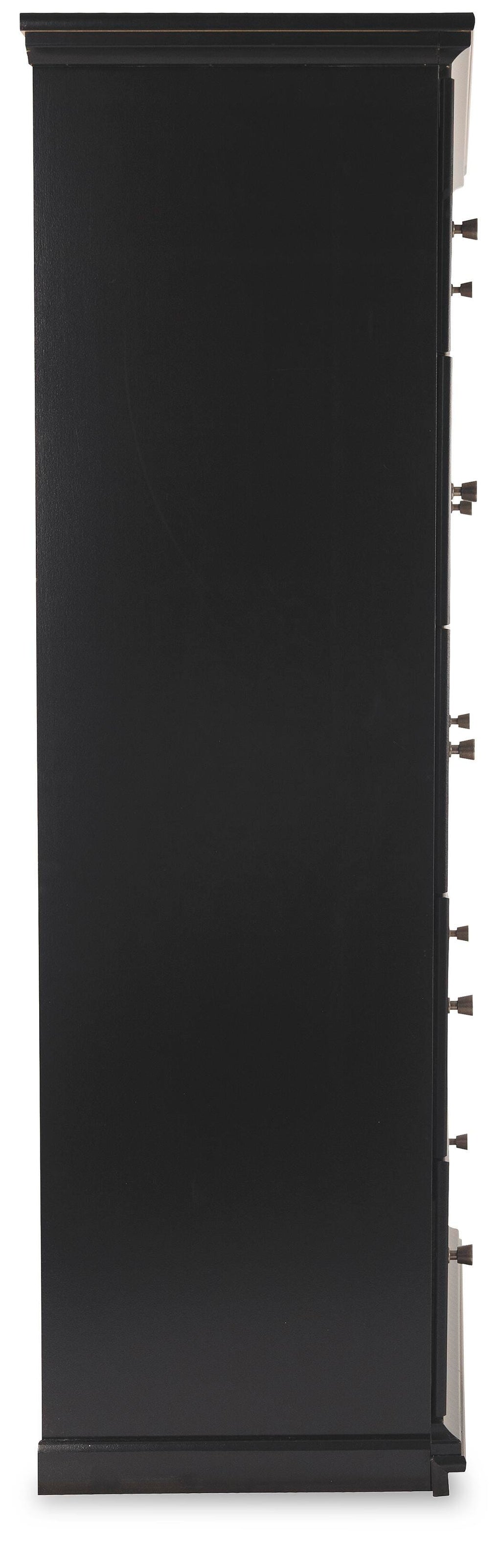 Maribel Chest of Drawers in Black, side view