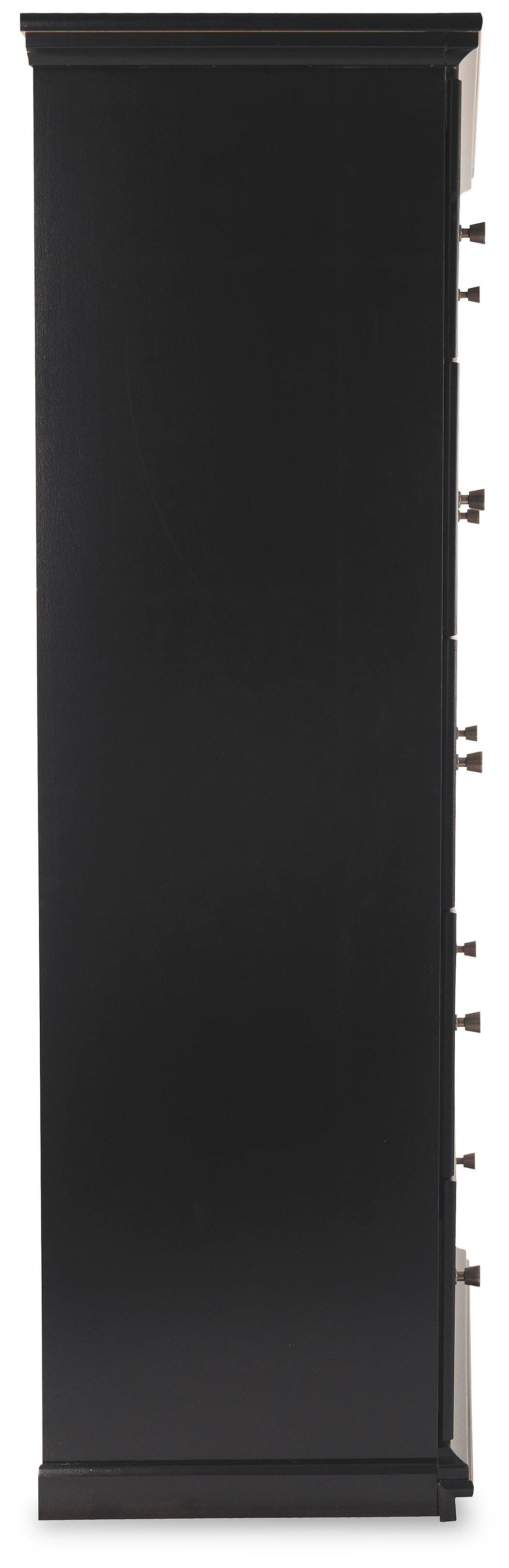 Maribel Chest of Drawers in Black, side view