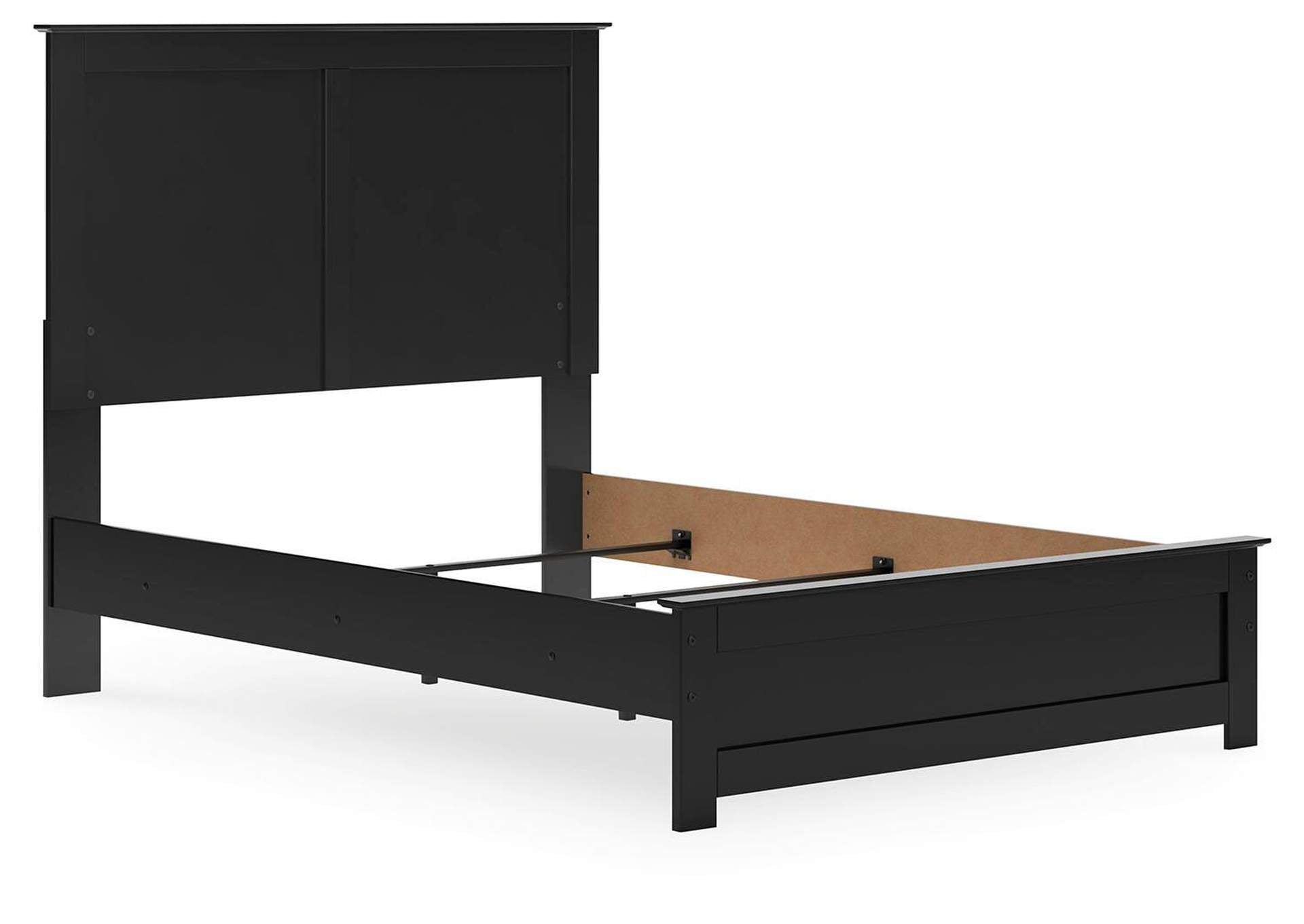 Maribel Full Panel Bed with Mirrored Dresser angled view