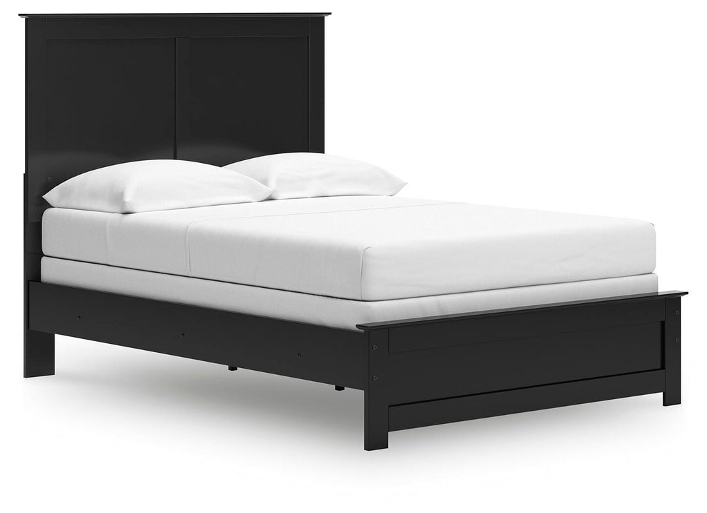 Maribel Full Panel Bed in Black, angle view