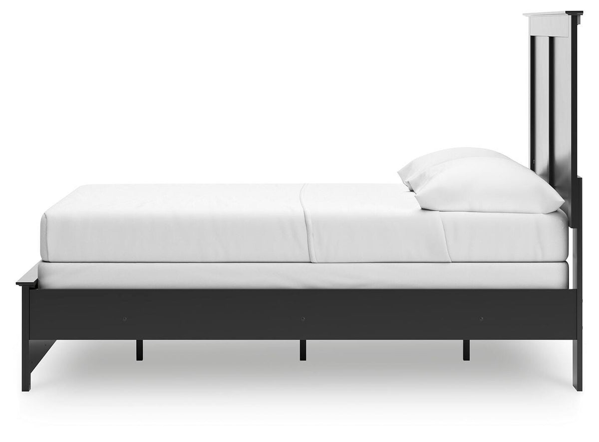 Maribel Full Panel Bed in Black, alternate side view