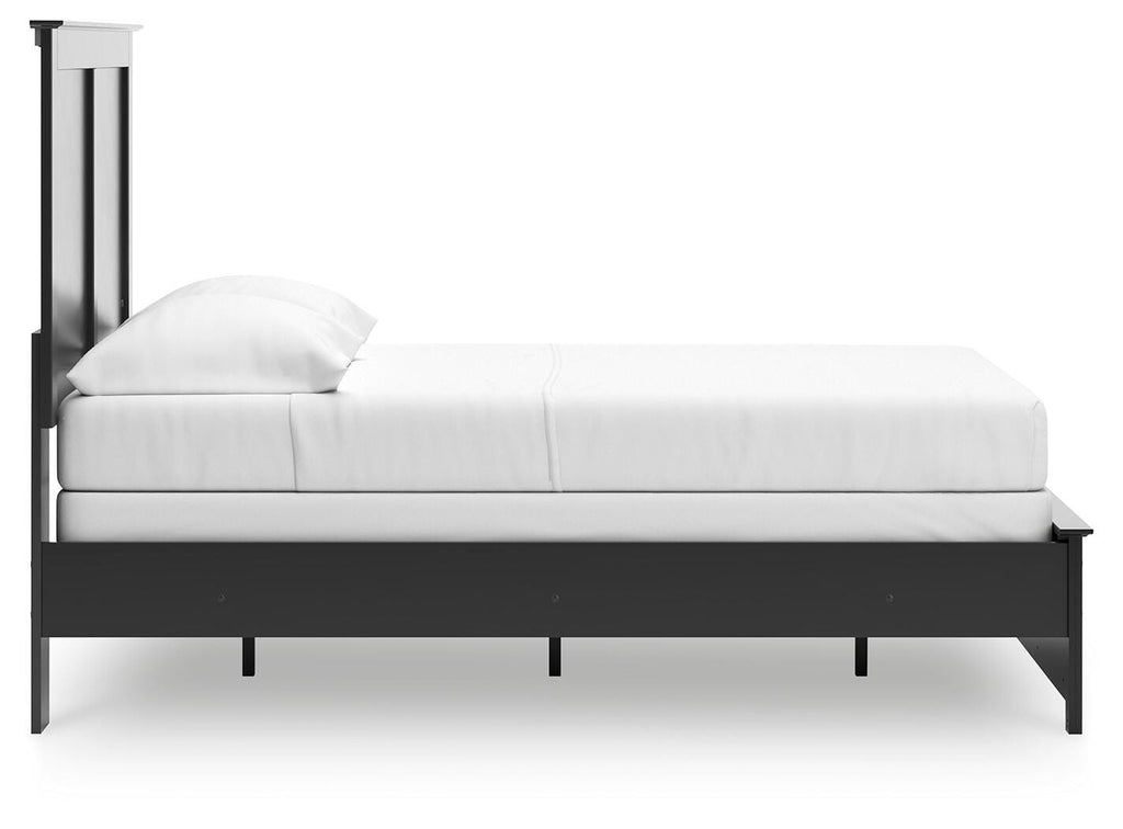 Maribel Full Panel Bed in Black, side view