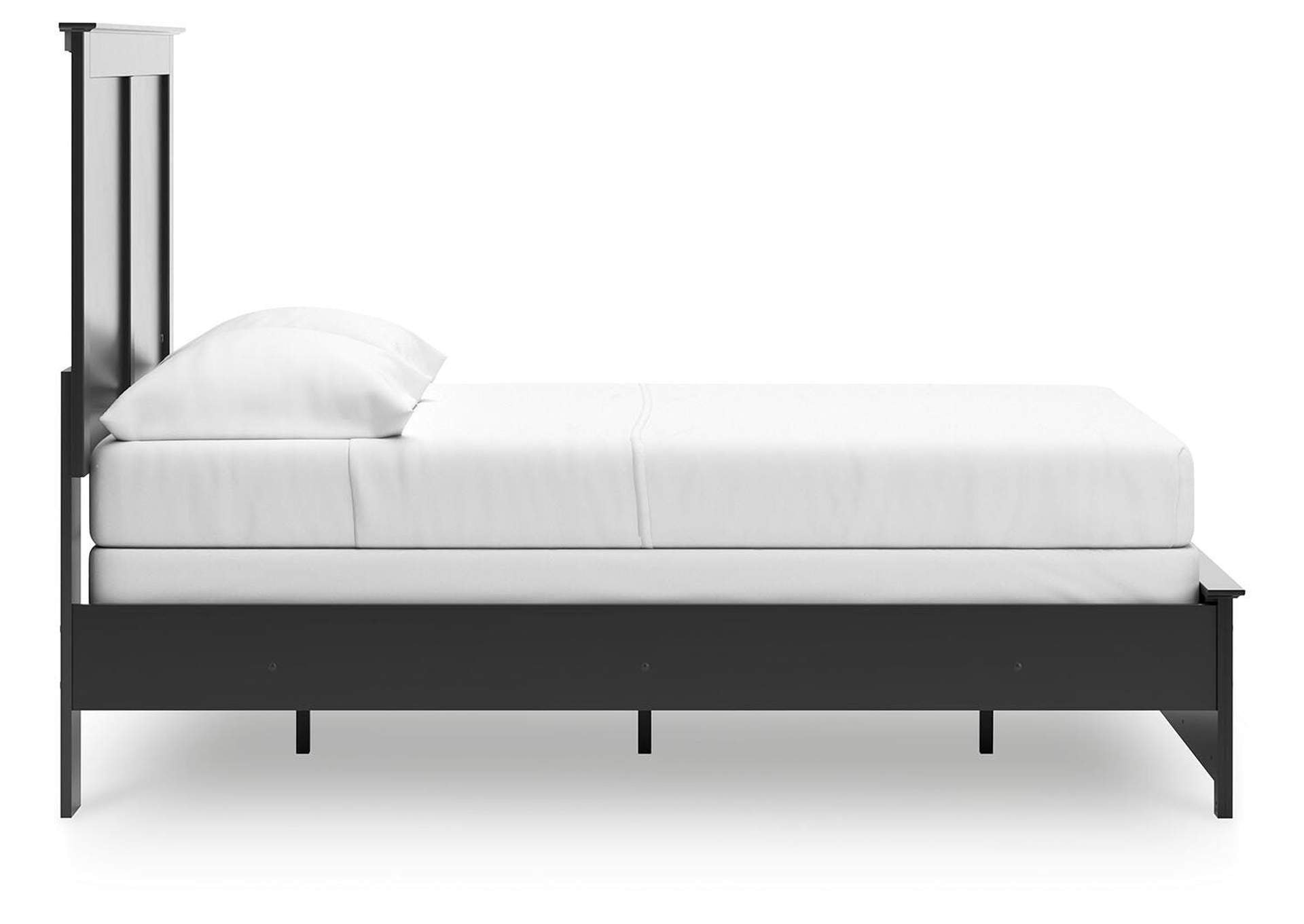 Maribel Full Panel Bed with Mirrored Dresser and Chest side view