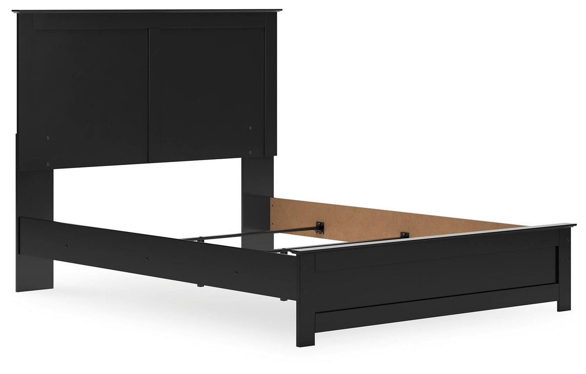 Maribel Queen Panel Bed in Black, angle view