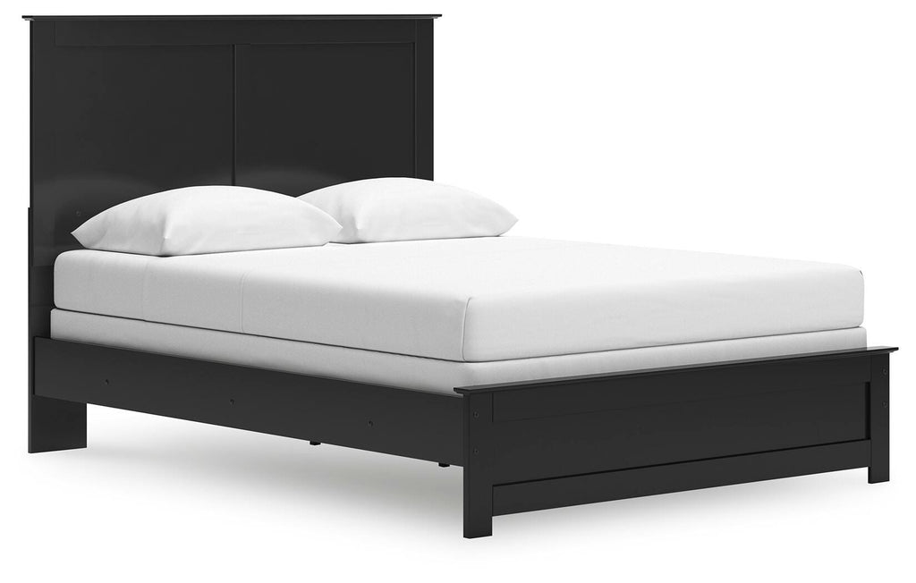 Maribel Queen Panel Bed in Black, angle view