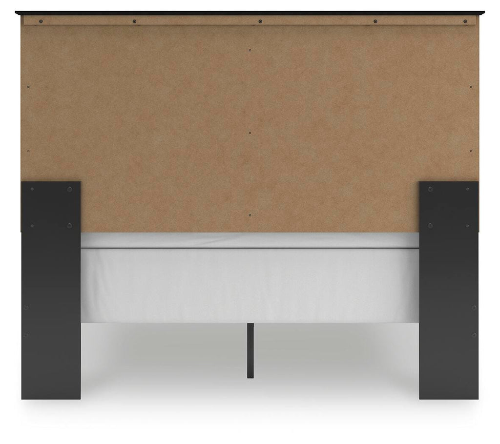 Maribel Queen Panel Bed in Black, back view
