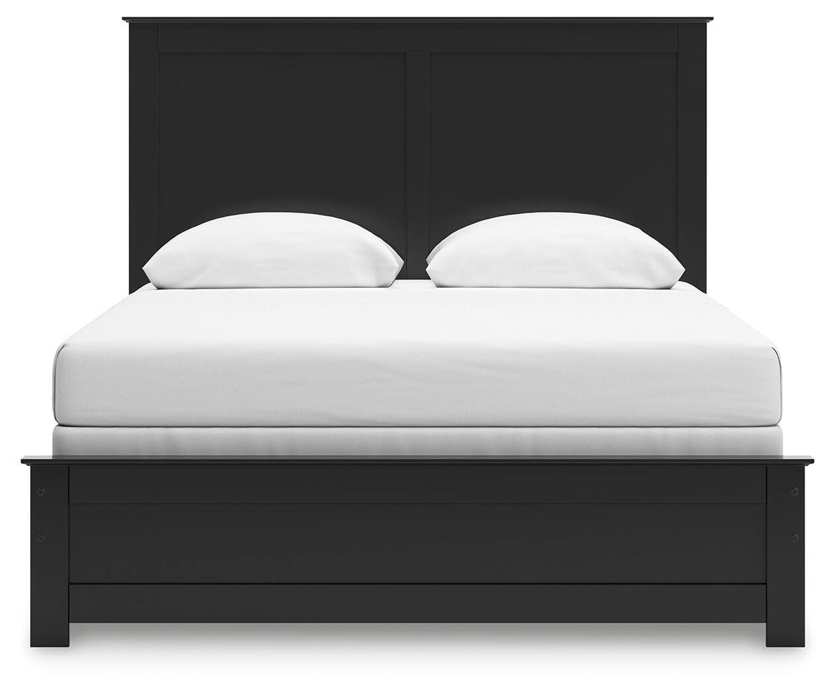 Maribel Queen Panel Bed in Black, front view