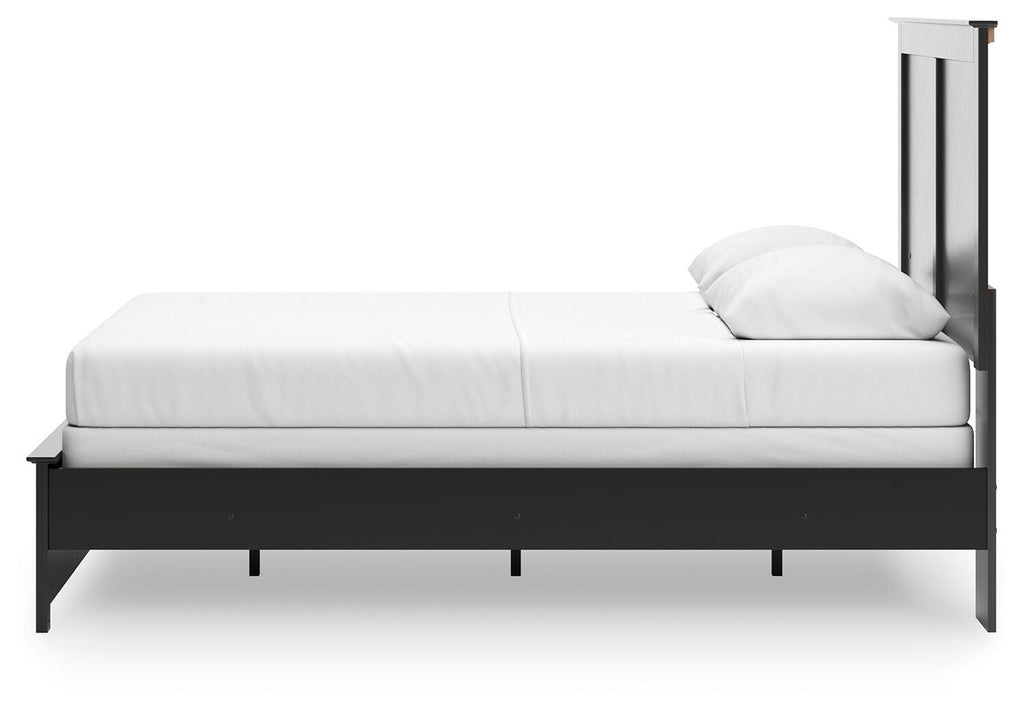 Maribel Queen Panel Bed in Black, alternate side view