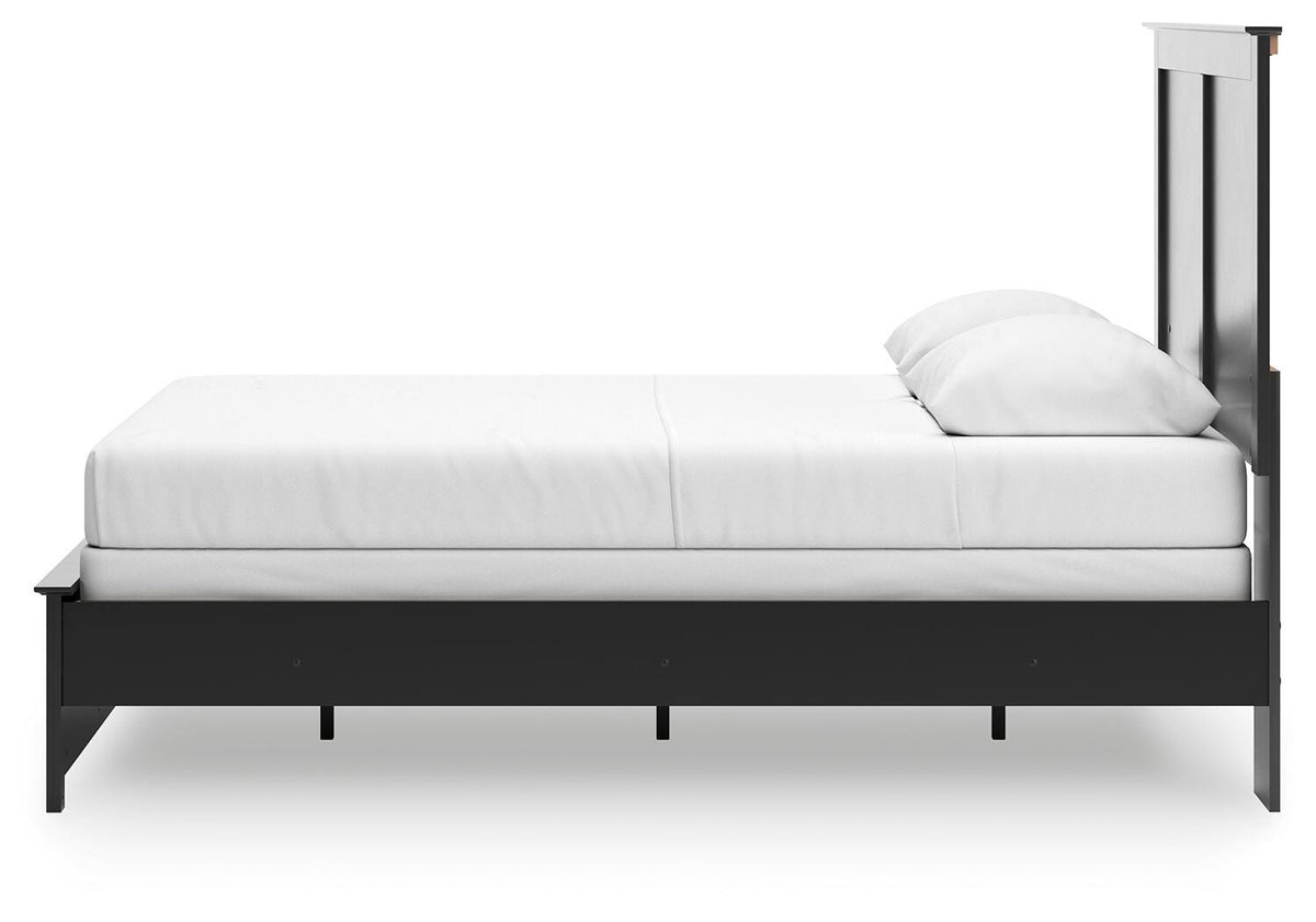 Maribel Queen Panel Bed in Black, alternate side view