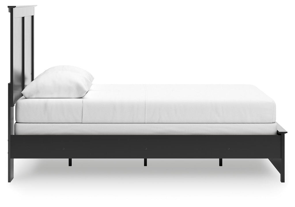 Maribel Queen Panel Bed in Black, side view