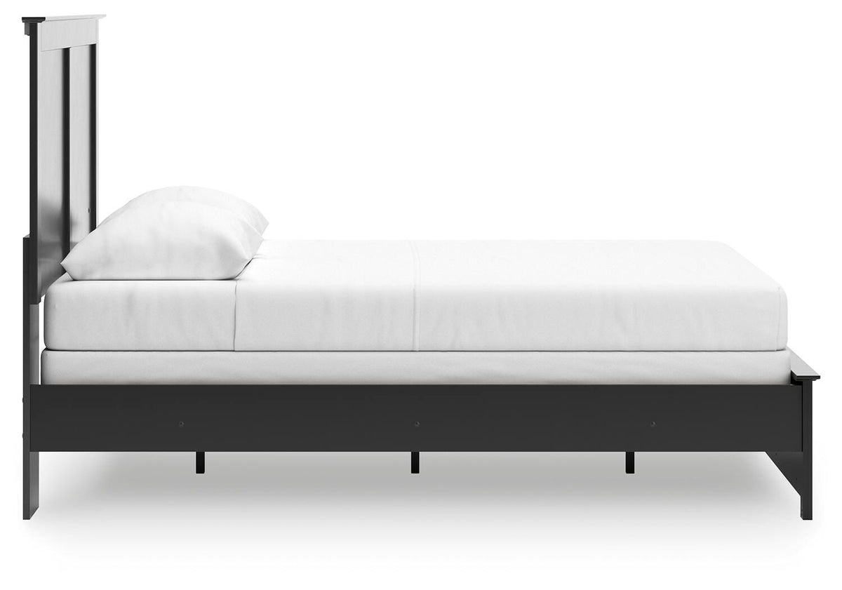 Maribel Queen Panel Bed in Black, side view