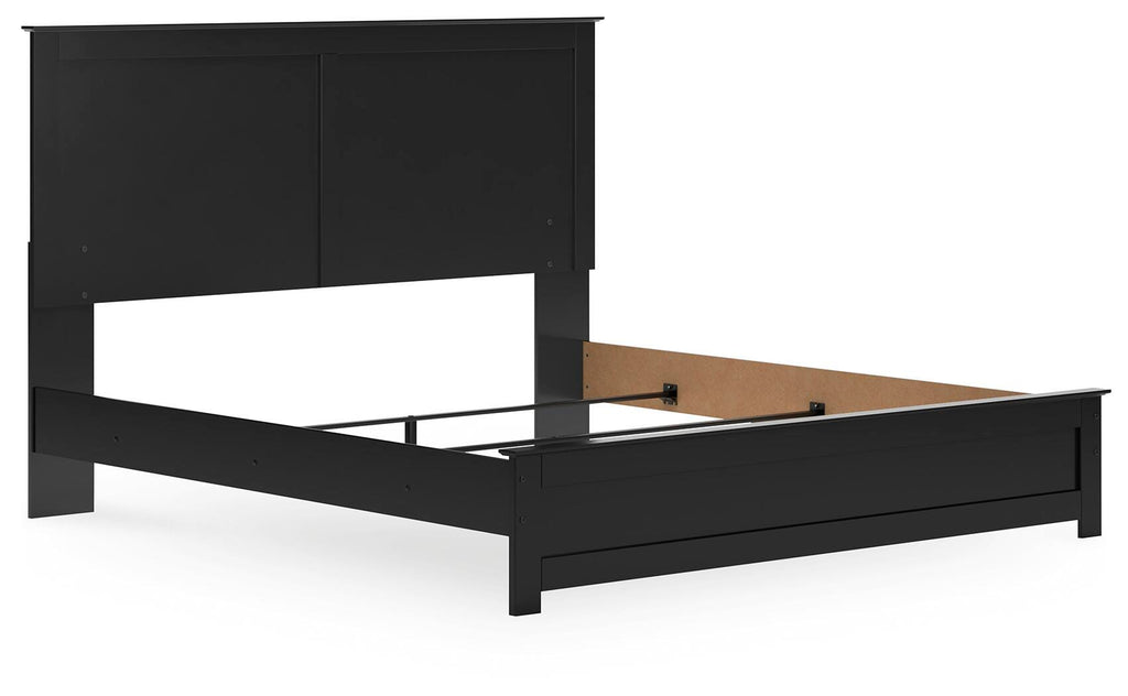 Maribel King Panel Bed in Black, angle view